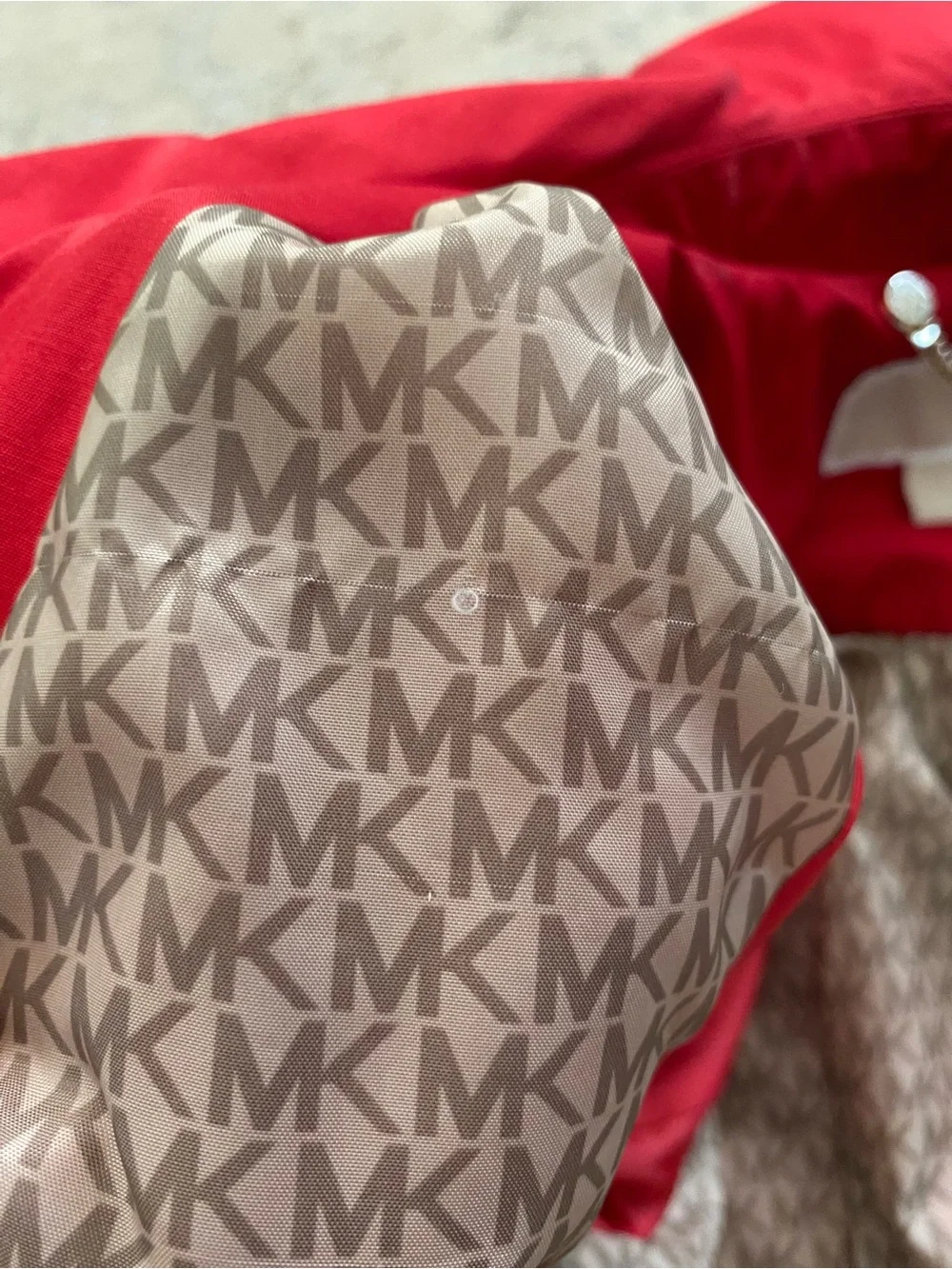 Michael Kors Hooded Rain Jacket Trench Coat Medium Red w/ Gold Hardware